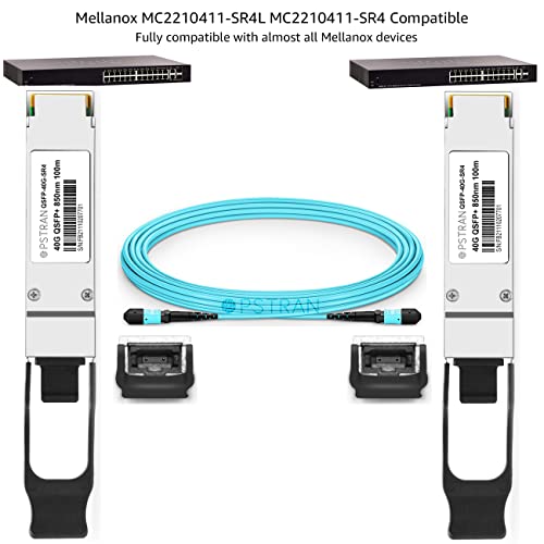 OPSTRAN 40GBASE-SR4 QSFP+ Optical Transceiver Module Compatible with Mellanox MC2210411-SR4L and MC2210411-SR4, 850nm 150m DDM MTP/MPO-12 MMF