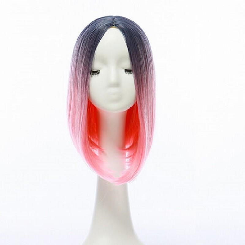 Short Hair Bob Wig With Gradient Color For Women And Natural Look
