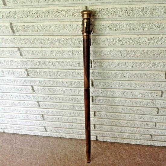 Brass Telescope Handmade Hardwood Walking Stick 3 Piece Steampunk Larping Renaissance Medieval Cosplay Reenactment
