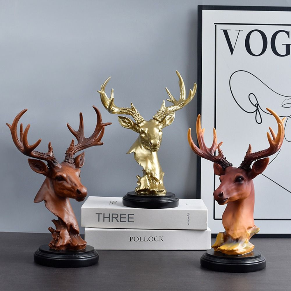 Modern Deer Statue Minimalist Animal Sculpture Art Craft Deer Ornament Tea Table