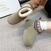 2024 autumn and winter new thick soled ethnic snow boots for women, round toe and thick cotton shoes with added fleece