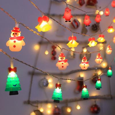 Cadeia de Luzes LED de Natal Papai Noel Boneco de Neve Enfeites Pendentes para Árvore de Natal Decoração de Natal para Casa Presente de Ano Novo