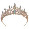 DIEZI Wedding Crystal Headwear Green Blue Opal Crown For Women Girls Hair Accessories Queen Bridal Tiaras Party Dress Headbands