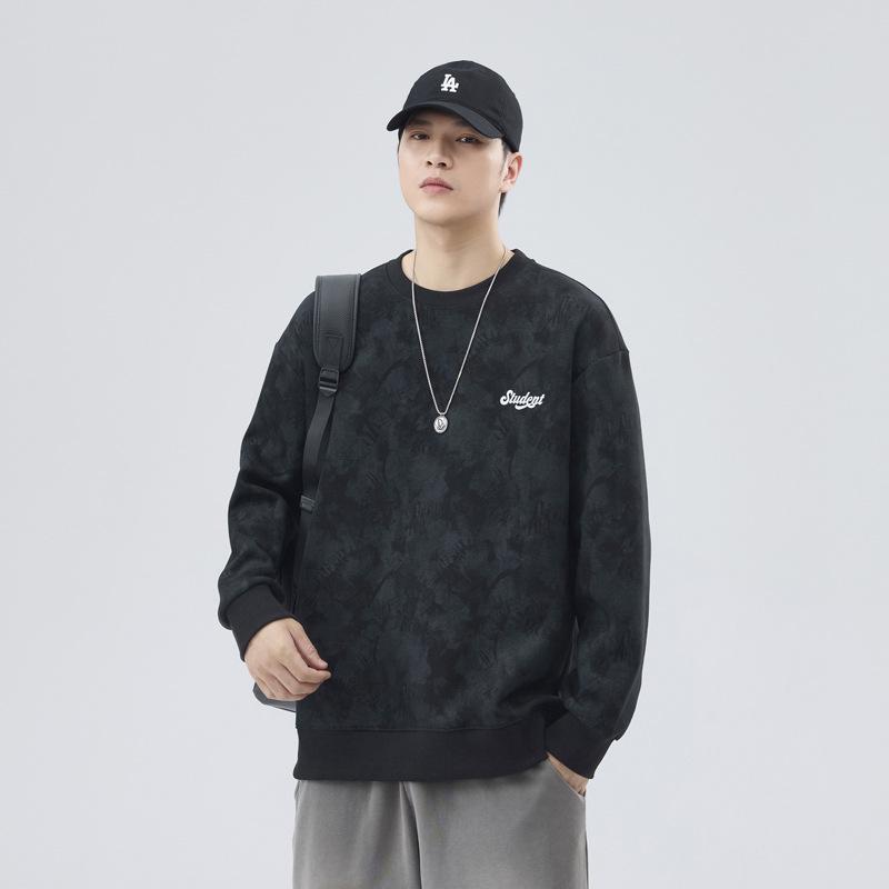 Men s Trendy Long-Sleeve Shirts: High-Quality Tie-Dye, Retro Sweatshirts, Fall/Winter Base Layers. L