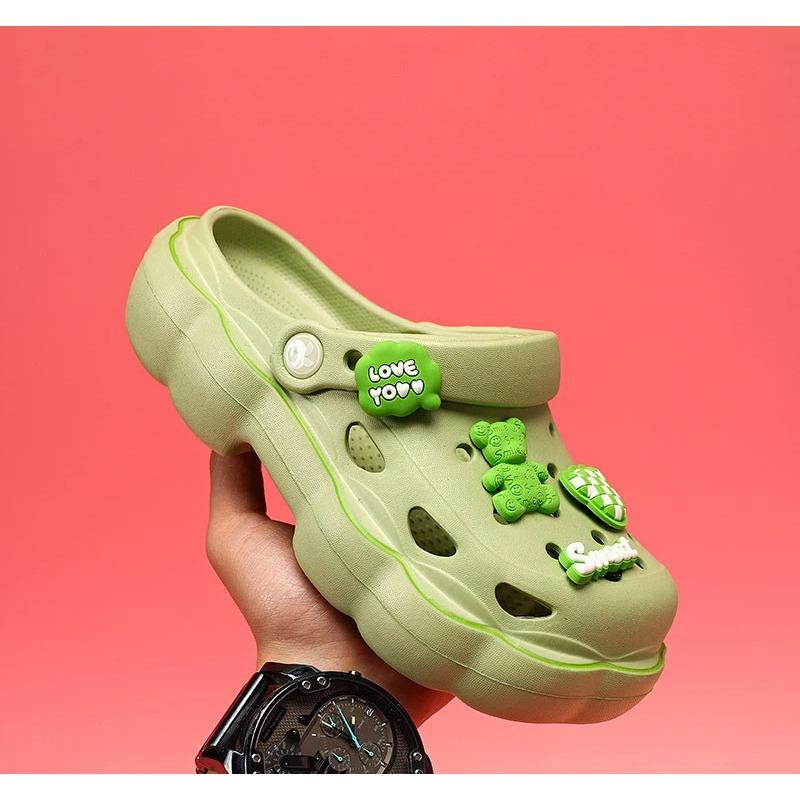 Children's Anti-Slip Soft Soled Cartoon Shoes Girls Adults Thick Soled Indoor Baotou Sandals