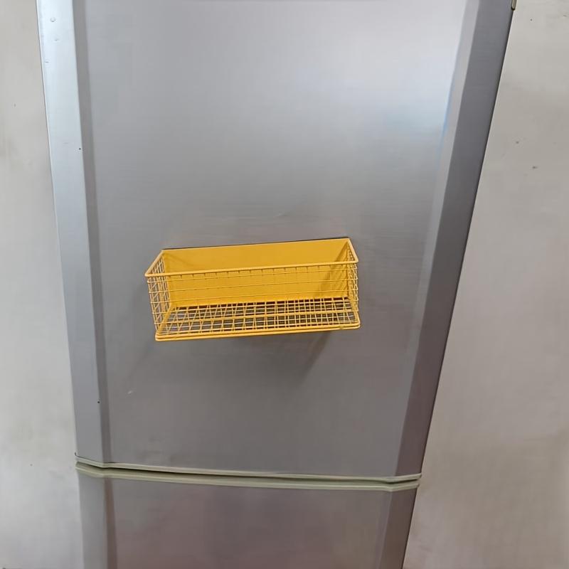 [Popular Choice] 1pc No-Drill Magnetic Storage Rack - Contemporary Metal Wire Basket for Refrigerator & Washing Machine Side, Breathable
