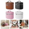 Leder Make-up Tasche Reise Kulturtasche mit Reißverschluss Mode Kosmetiktasche Handtasche Make-up Beutel Tragbare Aufbewahrungstasche Geschenke braun Neuankömmling