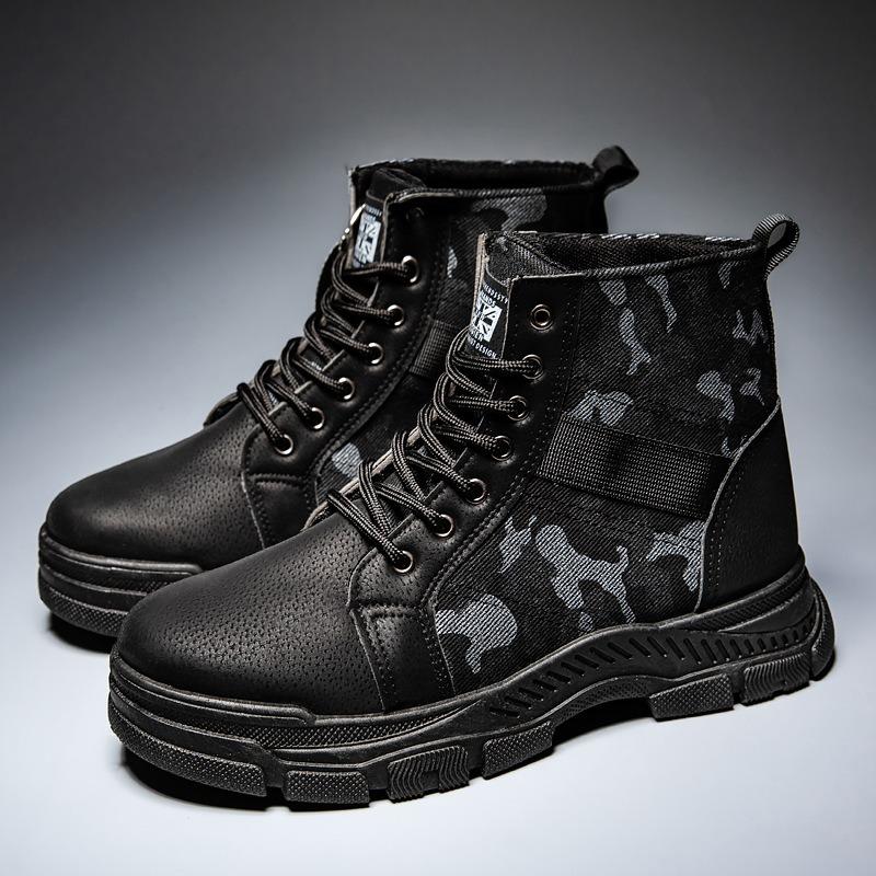 Men's Shoes Outdoor Men's High-top Tooling Shoes Martin Boots Non-slip and Wear-resistant Labor Insurance Shoes