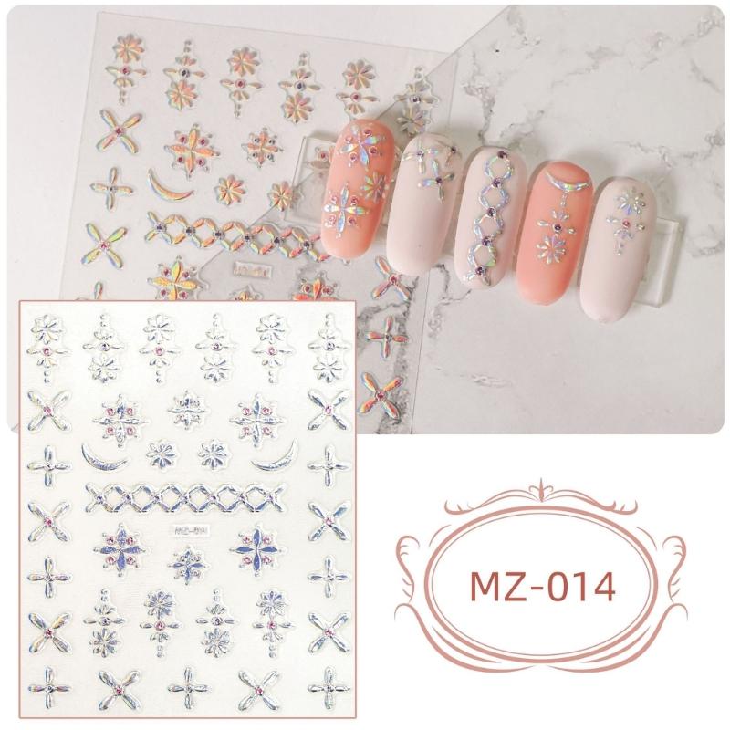 3D Geprägte Nail Art Aufkleber Bunte Blumen Nagelabziehbilder Selbstklebende Nageldesign Aufkleber für Nagelkunst Dekorationen