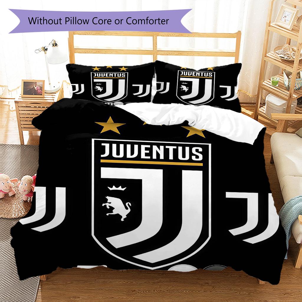 Set Copripiumino Trapuntato Juve Federa Federe Decorazione Casa Regalo di Compleanno (1 * copripiumino + 2 * federa, senza nucleo)