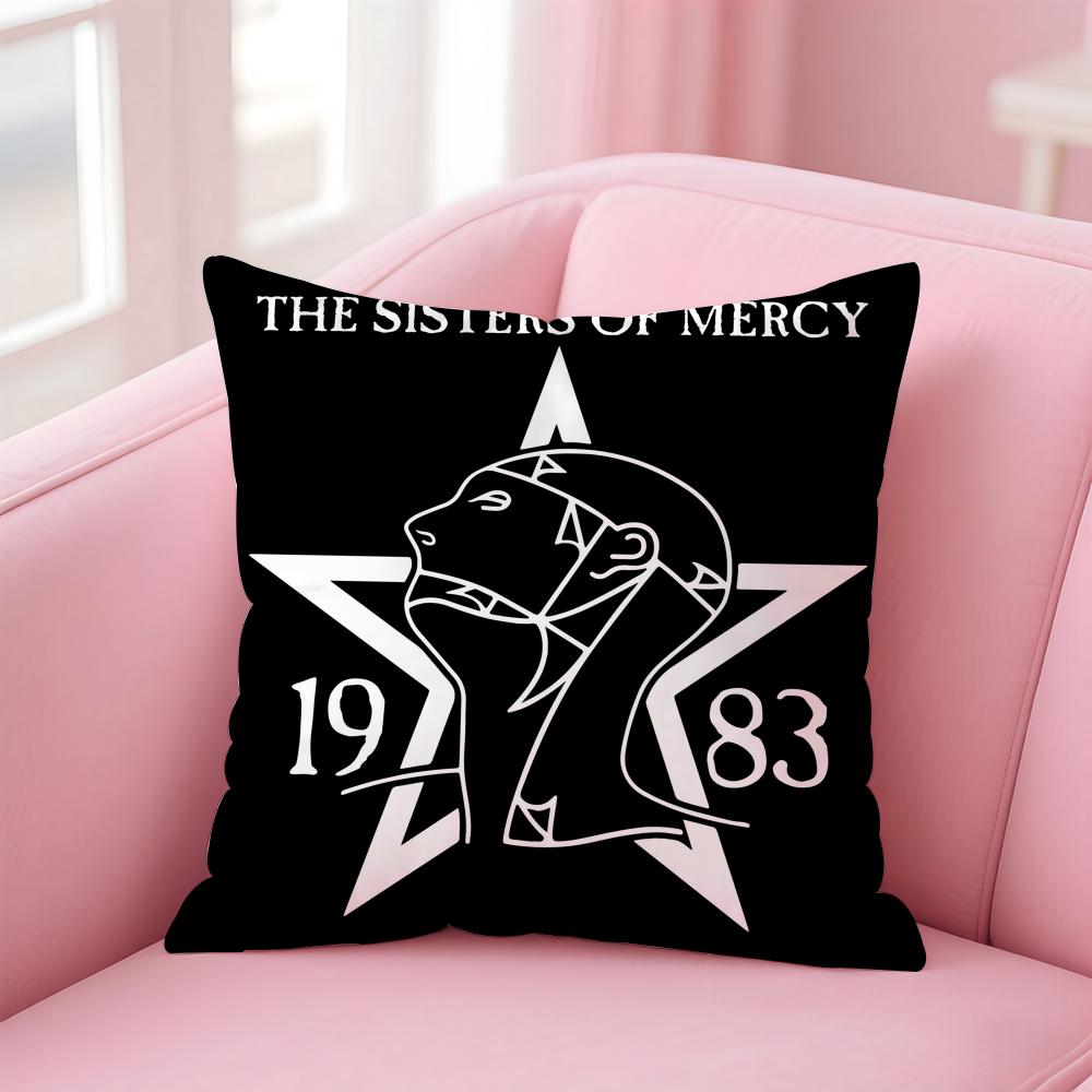 Band Gothic The S-Sisters Of M-Mercy Cushion Cover Pillow Case Soft Skin Friendly Fabric Comfort & Concealed Zipper