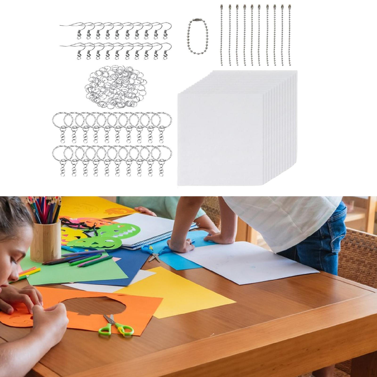 

Shrink Sheet Heat Sheets Versatile DIY Ornament with Keychains Ear Hooks for Scrapbook