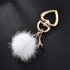 Mink Fur Love Keychain Elegant Fur Small Pendant Fur Ball Alloy Love Keychain