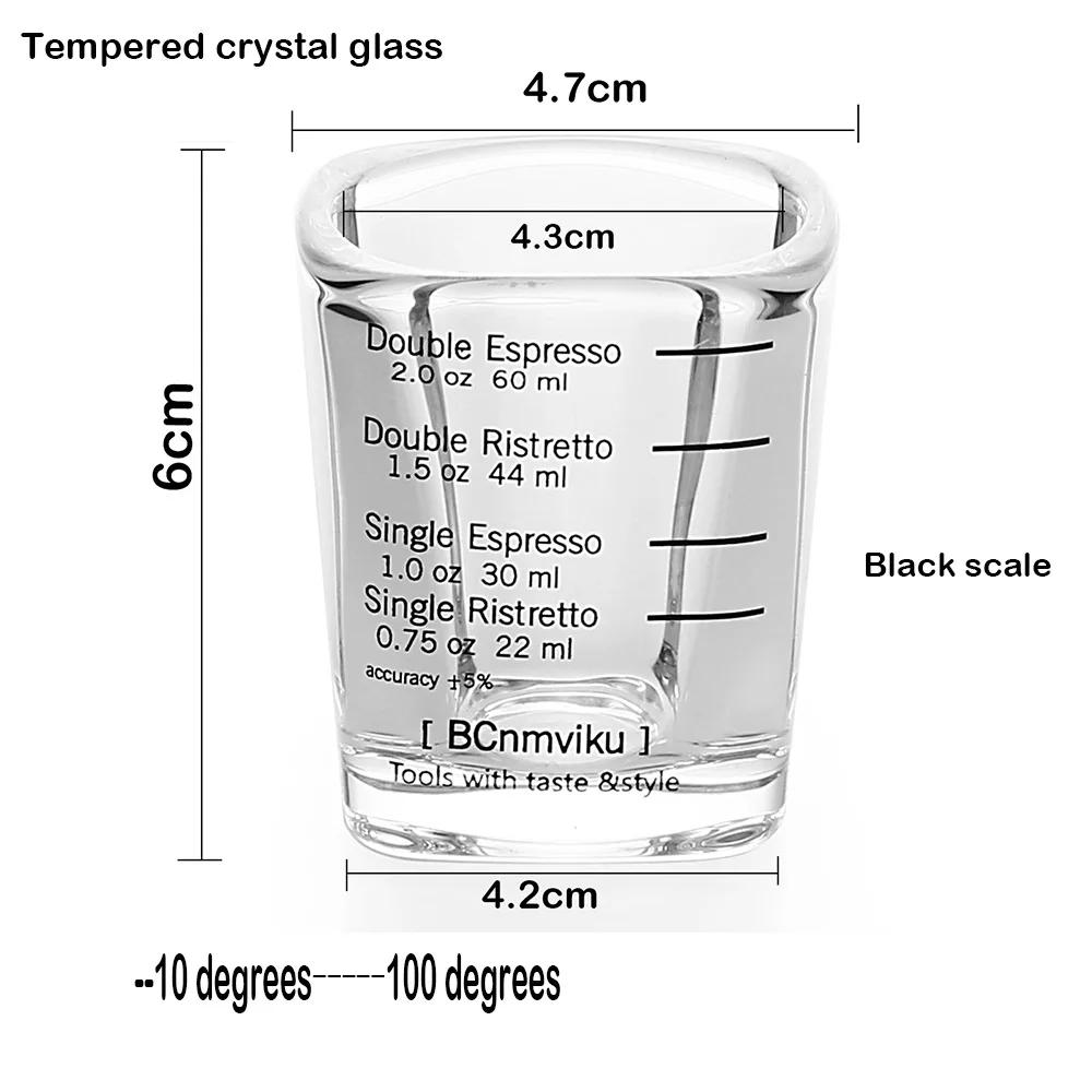 60ml Quadratische Verdickte Glas Unzenbecher Graduierte Messbecher Konzentrierte Espresso Kaffeetasse Italienisch Schlicht Hitzebeständig