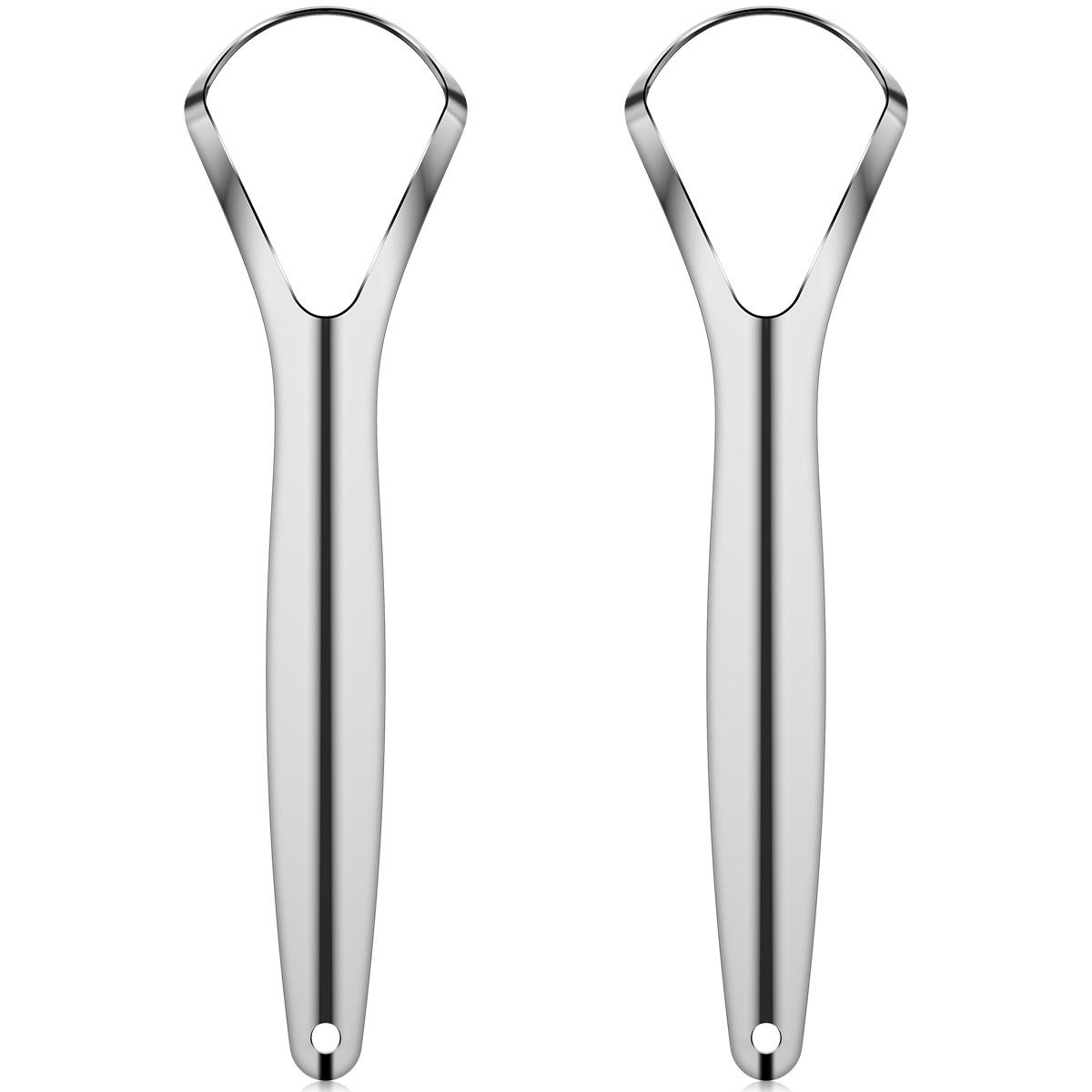 2 Pack Wide-Head Tongue Scraper Stainless Steel Tongue Cleaners Reduce Bad Breath Protable Tongue Cleaner Tool for Oral Hygiene