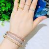 Ki0108 Creative Brass Electroplated Real Gold Full Diamond Bracelet Ring Two-Piece Hand Jewelry