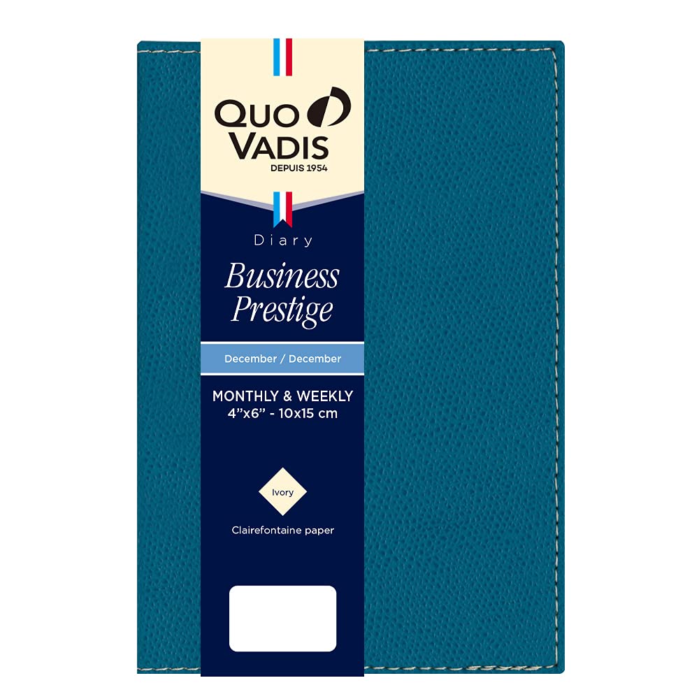 

QUOVADIS 2026 Business Prestige/Club Diary Weekly Vertical Blue Plas 10x15cm qv28502bp