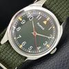 HMT HAND-WINDING INDIAN MENS VINTAGE GREEN COLOR DIAL WATCH A702839-1 R211-a702839