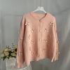 Women's 3D Bow Sweater 2026 New Fall Winter Long Sleeve Cardigan Cute Knit Top White S