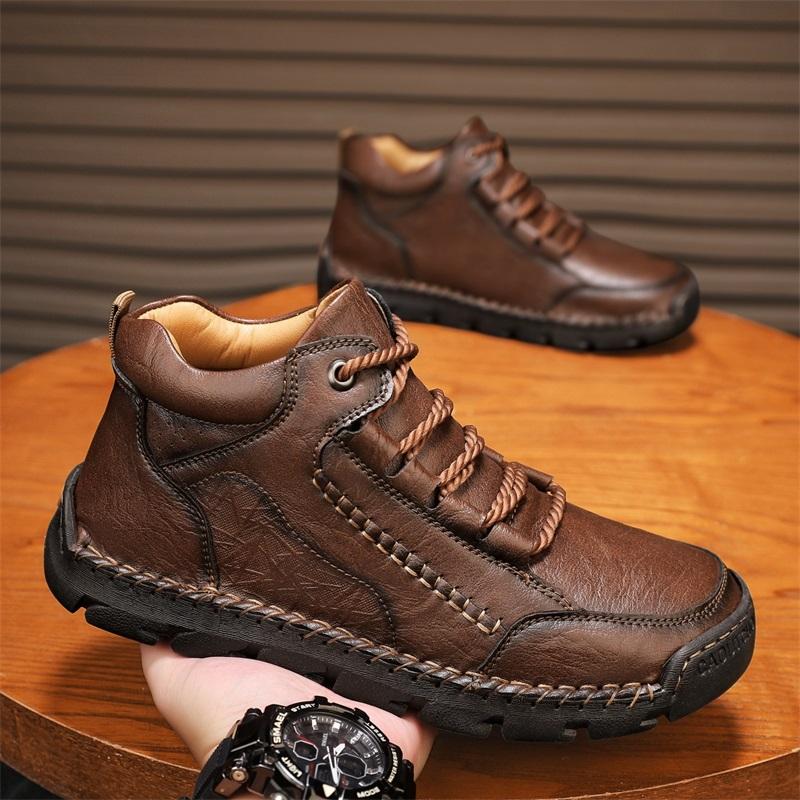 

Мужские высокие повседневные туфли Кроссовки ручной работы Большие размеры 39-48 Весна & Осень 48 темно-коричневого