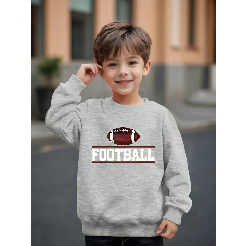 Kids Sweatshirt American Football Themed Print - Crewneck Sweatshirt - Sporty Casual Trendy Fashion