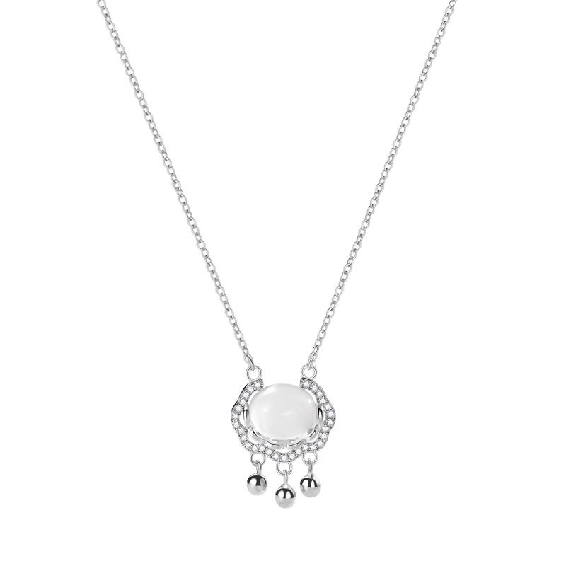 Ruyi Ping An Lock Necklace Women's Fashion Retro Light Luxury National Style Pendant Women