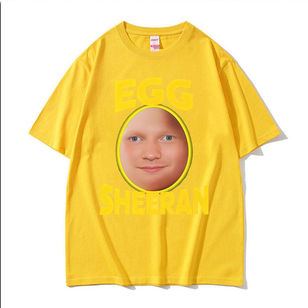 Funny Ed Sheeran Egg Meme Graphic Tshirts Men Women Gothic Fashion Summer Short Sleeves Tshirt Oversized Humor Tees Streetwear