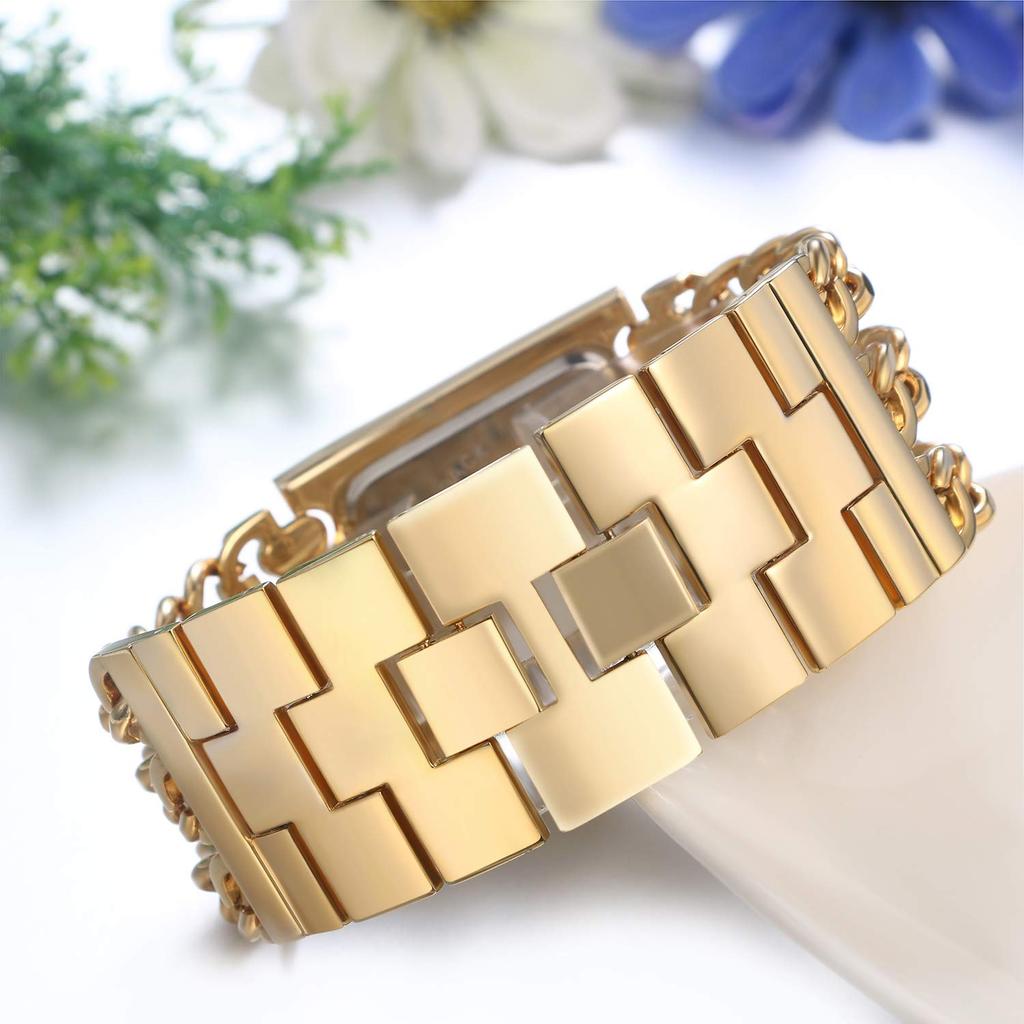 JEWELRYWE Popularna Antyczna Modna Bransoletka Idealny Prezent na Złoty Damski Zegarek, Luksusowy, Błyszczący, Marka, Zegarek, Dla Niej, Córki, Urodziny, Rocznica,