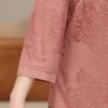Elegant Silk Seven-Sleeve Summer Shirt for Moms: Chic Chinese Style for Middle-Aged and Elderly Women