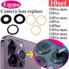 EmmaHelp 10set Back Camera Glass for iPhone 15 14 13 XR X XS SE 7 8 11 12 Pro Max Rear Camera Lens Cover Replacement Sticker A+