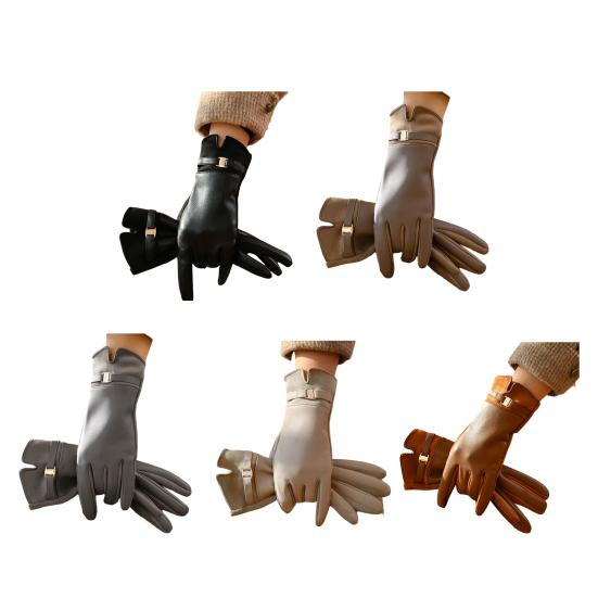 Yousheng Women Winter Touchscreen Gloves Suede And Faux Leather Gloves Plush Lined Warm Gloves for Driving Commuting Gathering