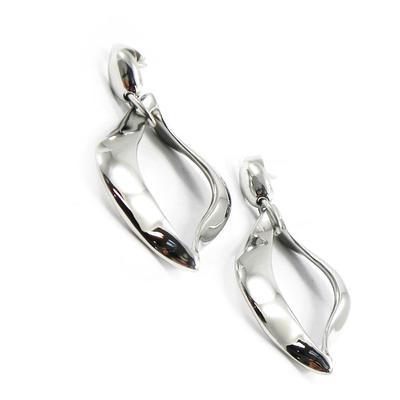 [I2635] - Silver 'Choreography' Steel Earrings - 45x35 Mm