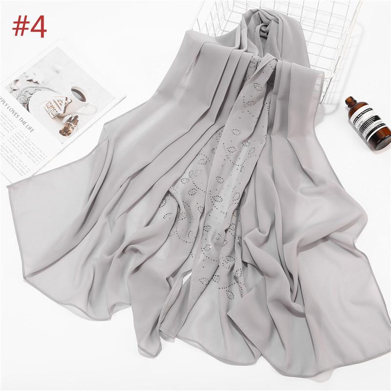 72*175cm summer muslim women chiffon hijab scarf diamonds glitter femme musulman shawls wrap islamic headscarf malaysia hijab