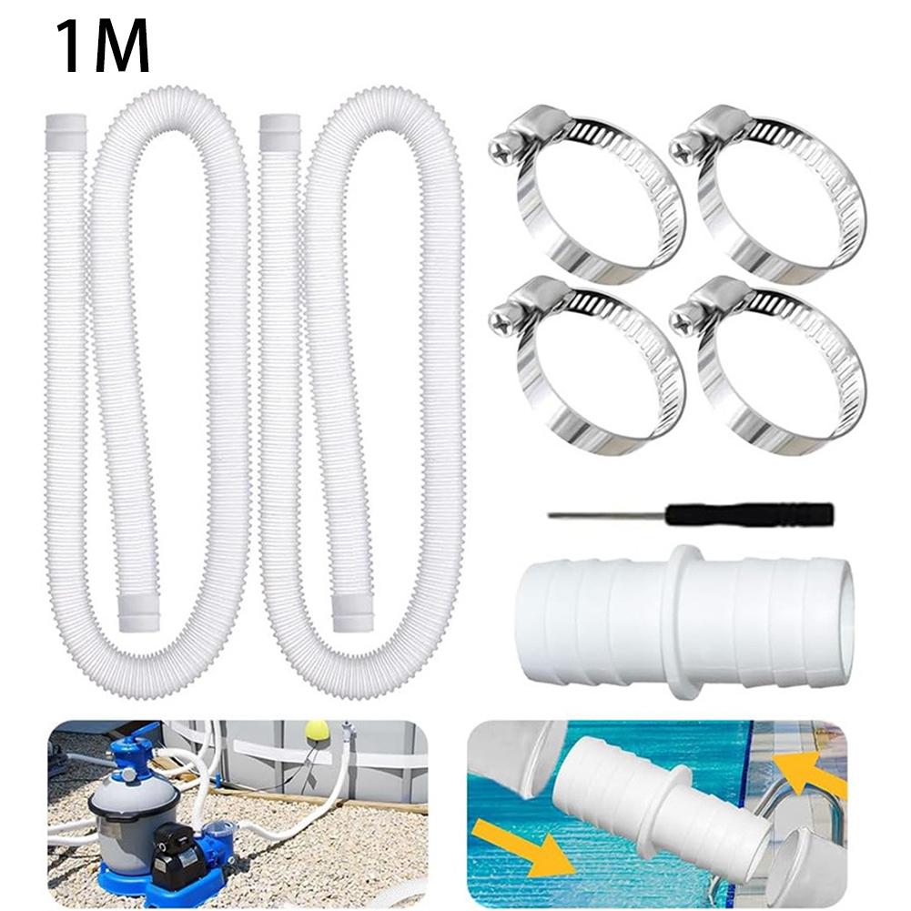 Robust For Pool Hose 32 Mm Designed for For Pool Pump Compatibility and UV Resistant Complete with Safety Clips