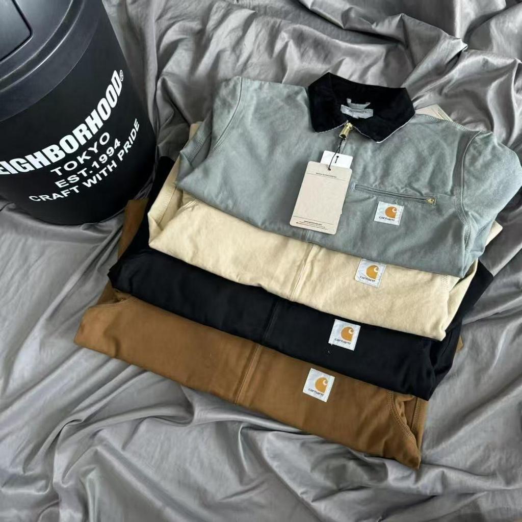 Detroit J01 Těžká canvasová bunda z čisté bavlny s retro klopou