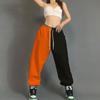 Women High Waist Contrasting Colors Hip Hop Loose Sweatpants Loose Casual Harem Pants Plus Size