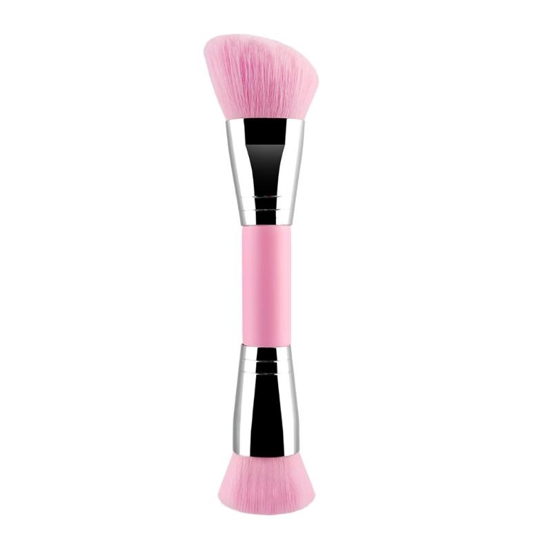 Duals Ended Liquid Makeup Brush Round & Angled Makeup Brushes,Synthetic Makeup Brush for Blending and Application Liquid