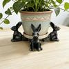 Vintage Resin Rabbit Plant Holders 3-Pack, Decorative Figurines for Potted Plants, Perfect Home & Garden Gifts