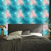 Watercolor Galaxy Wallpaper Turquoise and Light Gray 50x1000