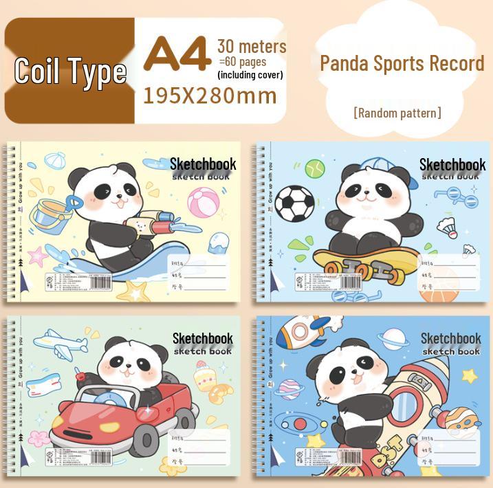 

Cute Capybara & Puffer Fish A4 Drawing Book for Kids - Blank Pages, Coil Bound for First Graders