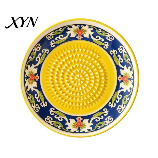 Grattugia da Cucina in Ceramica Piatto Ciotola Tritaglio Aglio, Scorzascatola Manuale per Zenzero Frutta per Piatto, Vassoio Multifunzione per Preparazione Mescolanza Servizio, Moderno Minimalista