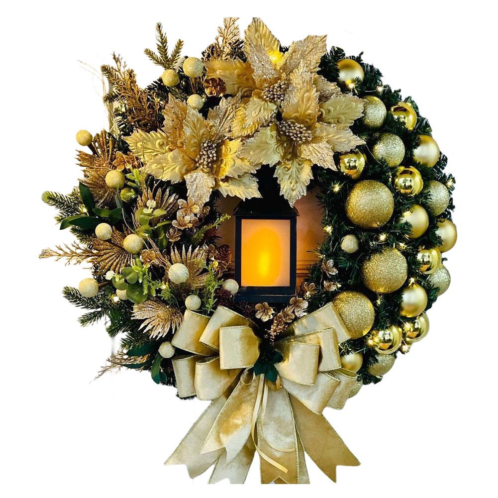 

Christmas Lighting Wreath with Light Snow Pinecone Wreath Ornament Multifunction Christmas Advent Wreath for Home Decor