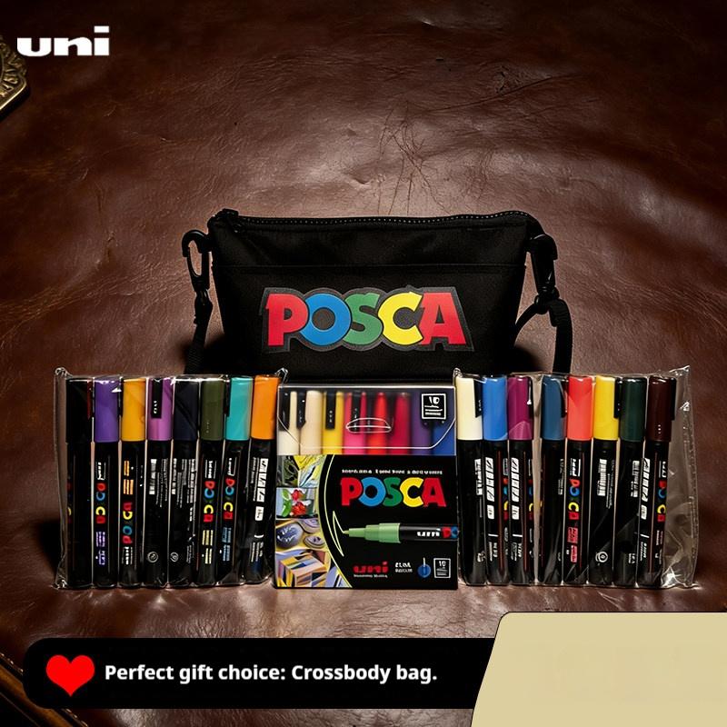Japanese POSCA Acrylic Marker Set 32Vibrant Colors,1M/3M/5M,Quick-Drying&Smudge-Proof for Professional Artists,Students&Crafters