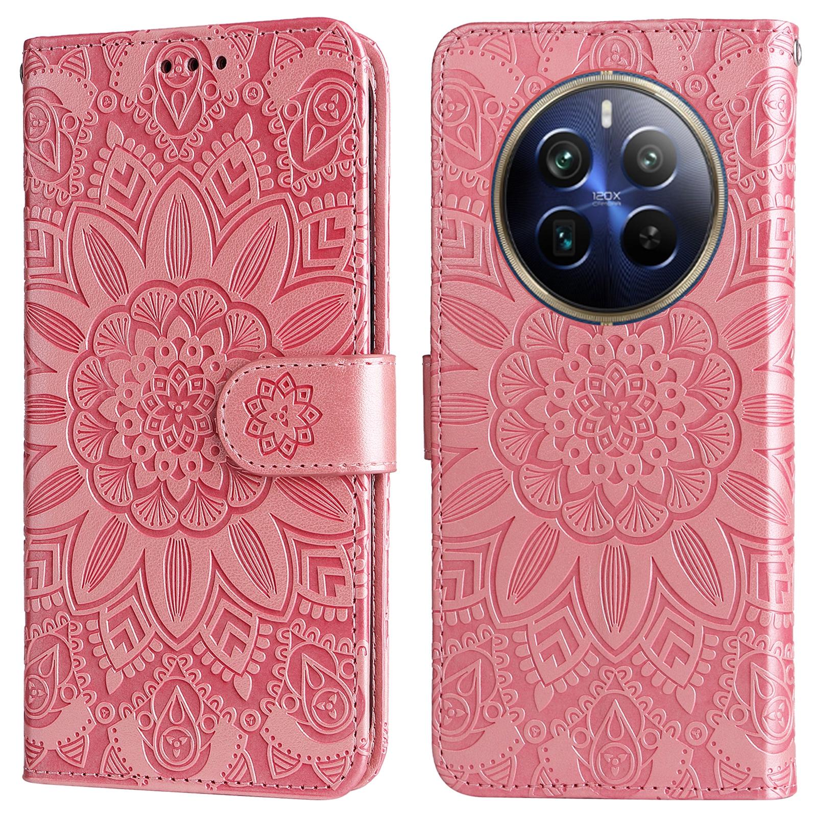 

For Realme 13 Pro 5G (Global)/13 Pro+ 5G (Global)/P1 Pro 5G/12 Pro+ 5G/12 Pro 5G Case Sunflower Imprint Leather Wallet Phone Cover D
