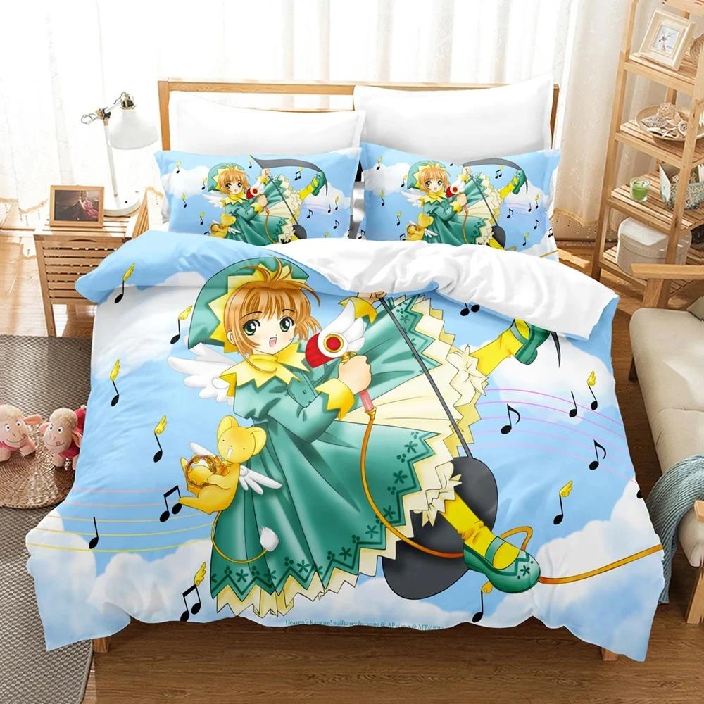 3D Print Anime Card Captor Sakura Bedding Set Boys Girls Twin Queen Size Duvet Cover Pillowcase Bed Kids Adult