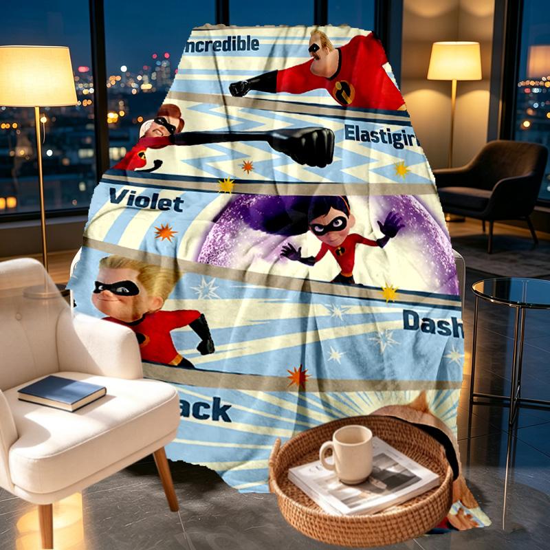 Incredibles Print Blanket - Soft & Comfortable, for Bedroom, Travel, Sofa, Home Decoration - Birthday Christmas Gift for Friend