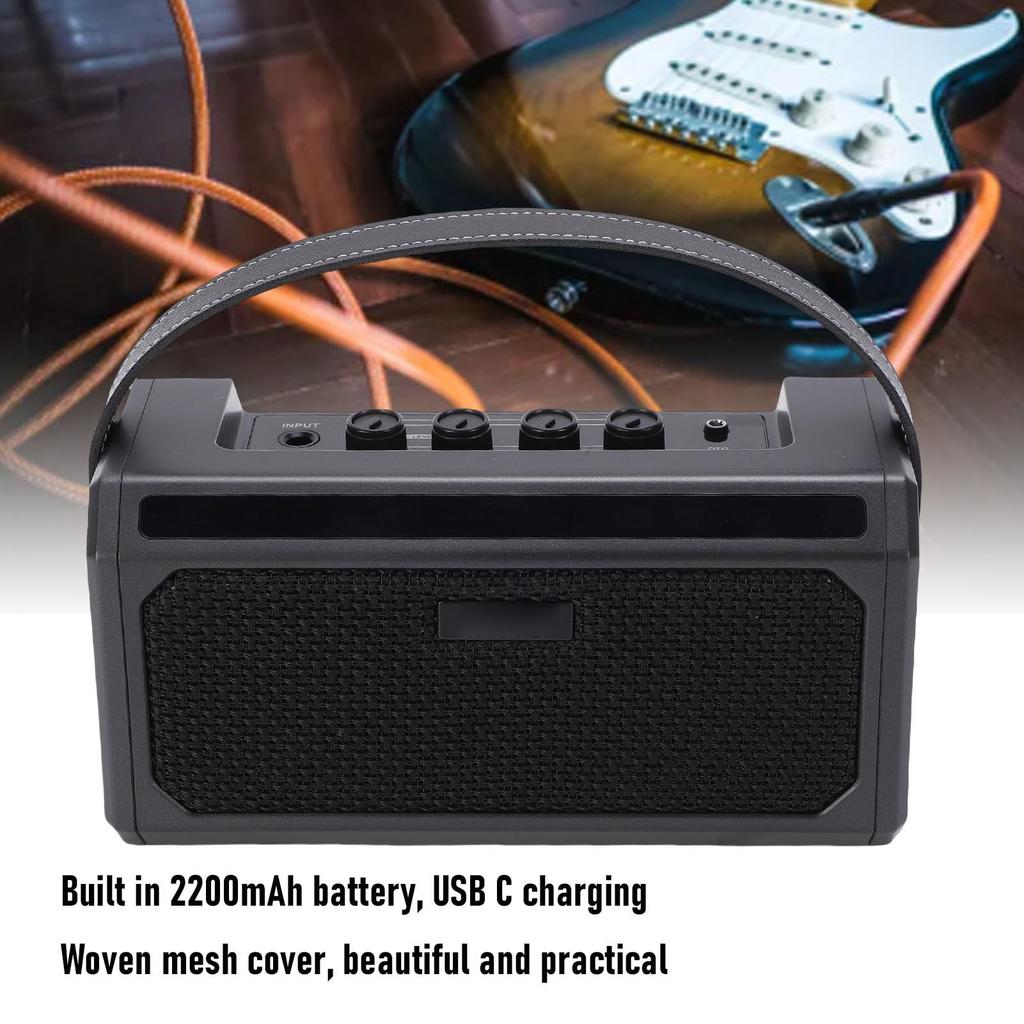 Luocute 10W Portable Electric Guitar Amplifier with Full Analog 2 Tone Bluetooth Rechargeable with Home Headphone Jack and AUX Input High-Clarity