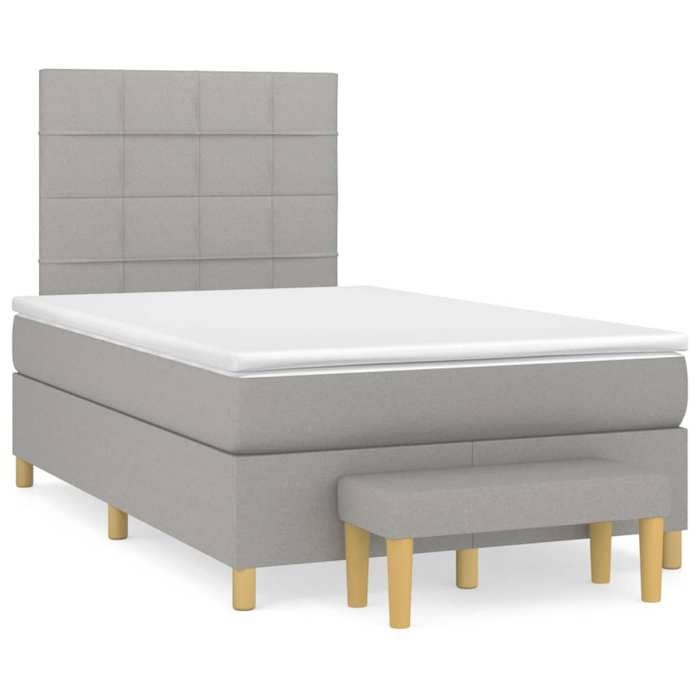 Maison Exclusive - Sommier à lattes de lit avec matelas Gris clair 120x200cm Tissu