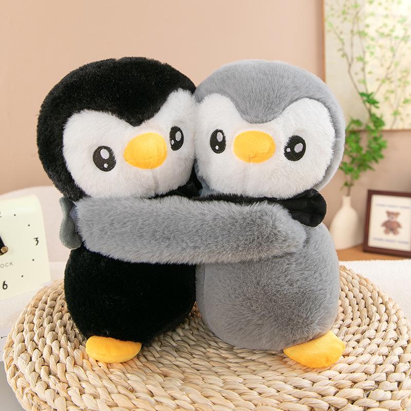 

Милая пара плюшевых игрушек-пингвинов серого и черного цвета - Идеальный подарок на день рождения 25cm 0.3kg