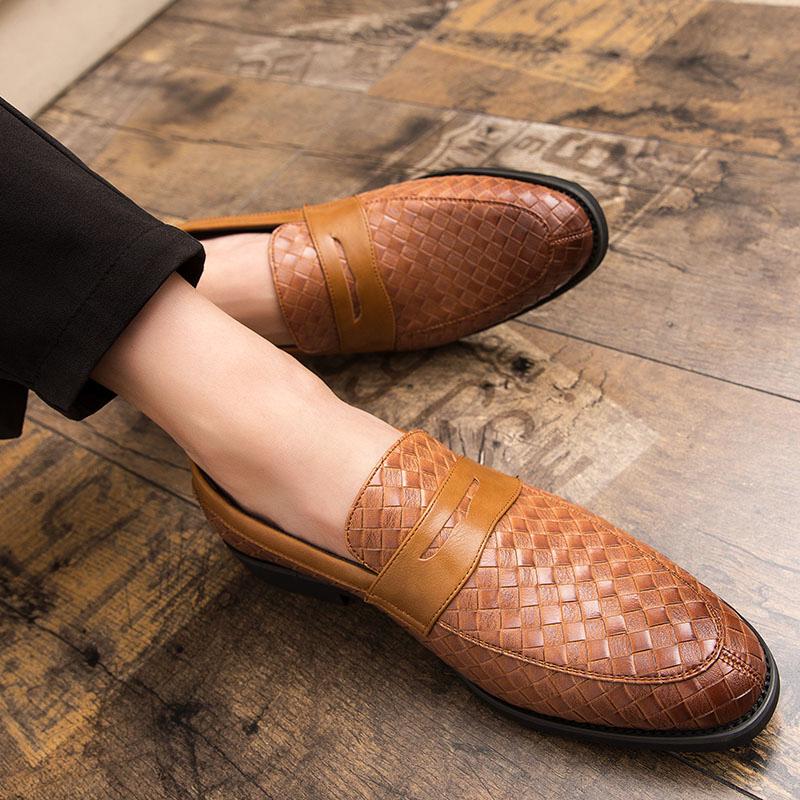 2024 Men Shoes Men Loafers Brand Braid Leather Casual Driving Oxfords Shoes Moccasins Italian Shoes for Men Flats Zapatos Hombre